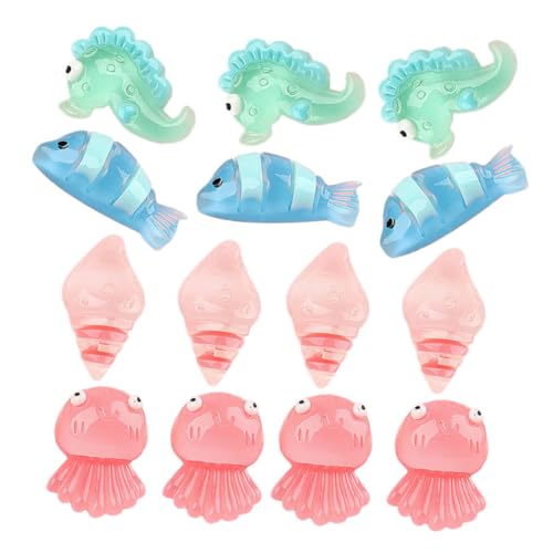 PHENOFICE 20 Stück Leuchtende Seepferdchen Meerestierfiguren Leuchtende Meerestiere Meerestiere Mini Dekor Leuchtende Miniaturen Aquarium Zubehör Mini Marine Ornament Leuchtendes von PHENOFICE