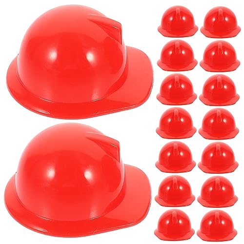 PHENOFICE 20St Haustier Hut Kinderspielzeug Schutzhelme für den BAU Puppe Mini-Helme Kappeneinsatz Visier puppenzubehör doll Accessories Mini-Puppenhelme kreativer Minihelm Plastik rot von PHENOFICE