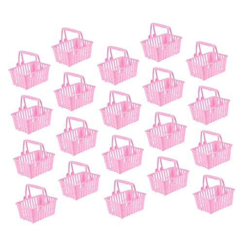 PHENOFICE 20st Mini-einkaufswagen Kinderwagen Winzige Essensspielzeuge Mini-Food-Spielzeug Kleiner Einkaufskorb Spielzeug-lebensmittelkörbe Miniaturkörbe Für Miniaturpuppen Rosa Plastik von PHENOFICE