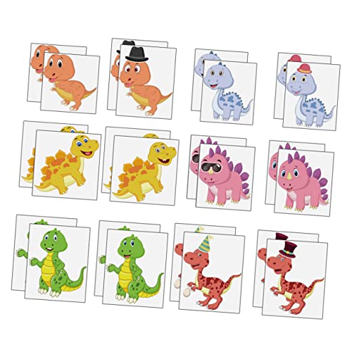 PHENOFICE 24 Blätter Dinosaurier-Puzzle-Aufkleber Lustiger Puzzle-Aufkleber Cartoon-Aufkleber Dekorative Puzzle-Aufkleber Aufkleber-Puzzle Aufkleber Für Spielzeug Kupferplattenaufkleber von PHENOFICE