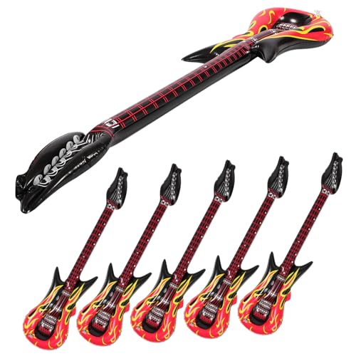 PHENOFICE 24 STK aufblasbare Gitarre Wiederverwendbare Inflationsgitarre verwerflich aufblasbare Musikinstrumente Musical Toy Instruments spielzeuge Klavier für Kinder Gitarre sprengen PVC von PHENOFICE