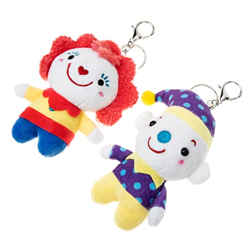 PHENOFICE 2St Clown-Schlüsselanhänger Plüsch-Clown-Anhänger Tierspielzeug Themberchaud-Plüsch für Kinder kindergeschenke gefüllte Puppen-Schlüsselanhänger Plüsch-Anhänger Legierung von PHENOFICE