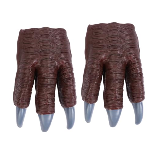 PHENOFICE 2St Dinosaurier-Klaue Dinosaurier Pfotenhandschuhe Spielzeug Spielzeuge Dino kinderspielzeug Dino Fasching Cosplay-Dinosaurierpfote Dinosaurier Pfoten Spielzeug Plastik Brown von PHENOFICE