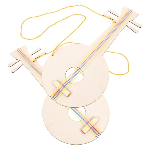 PHENOFICE 2St Holzgitarre Spielzeug für Lerninstrumente DIY-Gitarre-Spielzeug-Ornament kinderinstrumente musikinstrumente für Kinder Basteln für Kinder DIY Malerei Gitarrenspielzeug hölzern von PHENOFICE