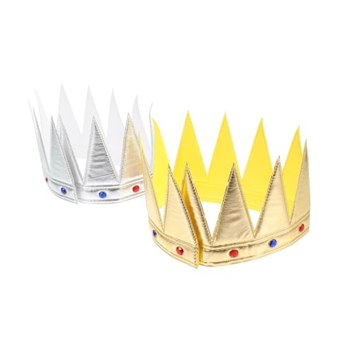 PHENOFICE 2St Krone birthday crown stirnbänder kinder dekor Kindergeburtstagspartyhut Mini-Dekor 1 Geburtstag Party-Performance-Kopfschmuck Kopfschmuck zum Kindergeburtstag Tuch von PHENOFICE