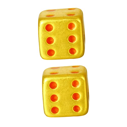 PHENOFICE 2St Würfel Spielzeug würfel würfel Charms Goldener Würfel-Anhänger Würfel Dekoration jucarii pentru copii hühner Spielzeug Fun Toy Würfel-Verzierung Simulation Goldwürfel Messing von PHENOFICE