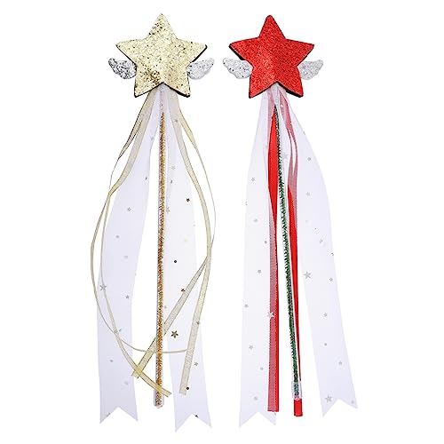 PHENOFICE 2St Zauberstab Fee Märchenkostüm Mädchen Dekorationen Halloween mitgebsel Halloween oblaten Toys heeloween Star Fairy Zauberstäbe Sticks Sternenstäbe Plastik von PHENOFICE