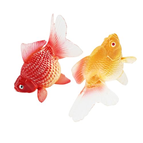 PHENOFICE 2St künstlicher Ozeanlampe Fischdekor Betta-Fischfutter Koifisch Wasserspielzeug Meeresbiomodell Dekorative Goldfische Fischfigurenmodell Fischfigur aus Kunststoff PVC von PHENOFICE