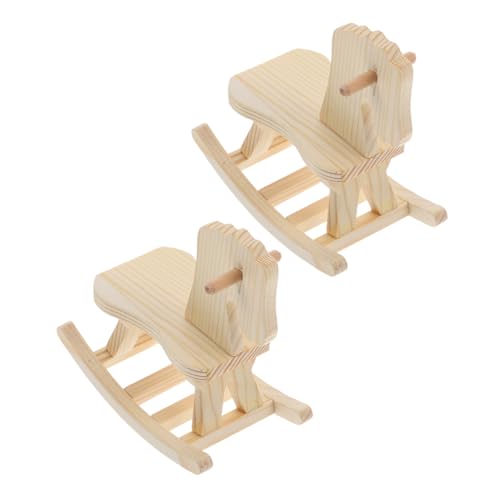 PHENOFICE 2pcs Holz Schaukelpferd Modellbausatz Kinder DIY Handwerk Schaukelpferd Vorschulspielzeug Schaukelpferd Zum Malen Und Zusammenbauen von PHENOFICE