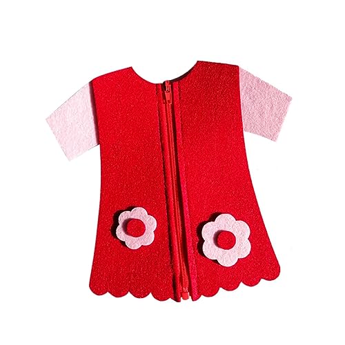 PHENOFICE 2st Kleid Knopf Reißverschluss Spielzeug Knopf-lernspielzeug Lernspielzeug Für Kinder Lernspielzeug Für Babys Kleid Fähigkeiten Spielzeug Kinder Spielset Sportspielzeug Rot von PHENOFICE