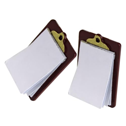 PHENOFICE 2st Mini-Tablet Puppe Mädchen Bausatz Planke Zwischenablage Miniatur Mini-schreibtafel-Modell Mini- - Winziges Schreibtafelmodell Mini-schulsachen Brown Papier von PHENOFICE