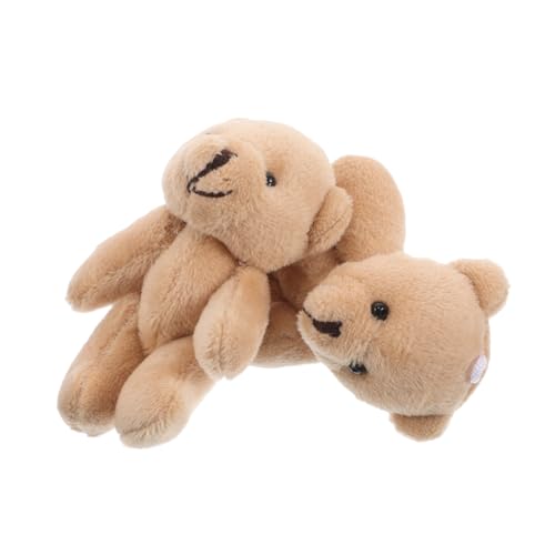 PHENOFICE 2st Puppenhauspuppe Geschenkartikel Für Bärenpuppen Schlüsselanhänger Mit Tierpuppen Kleine Bärenpuppe Hochzeitsdekoration, Partygeschenk Stofftier Bär Beige Kurzer Plüsch von PHENOFICE