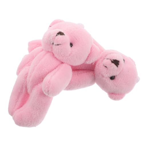 PHENOFICE 2st Puppenhauspuppe Miniatur-plüschbärenspielzeug Mini-bärenpuppen Kleiner Ausgestopfter Bär Kleine Bären Minibären Aus Plüsch Mini-kuscheltiere Plüschbärenpuppe Kurzer Plüsch Rosa von PHENOFICE