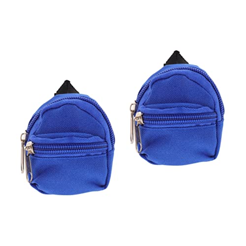 PHENOFICE 2st Puppenrucksack Spielzeug Wohnaccessoires Schließfach Rucksäcke Miniatur Mini-Rucksack- Rucksack Aus Puppenstoff Schultasche Für Puppe Mini-hausverzierung Polyester Blue von PHENOFICE