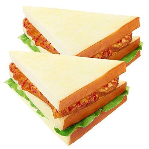 PHENOFICE 2st Sandwich-Modell Faux-Food-nachbildung Sandwich-Sandwich Künstliches Sandwichmodell Künstliches Sandwich Zum Ausstellen Sandwich-Food-Modell Gefälschte Burger-Requisiten Pu von PHENOFICE