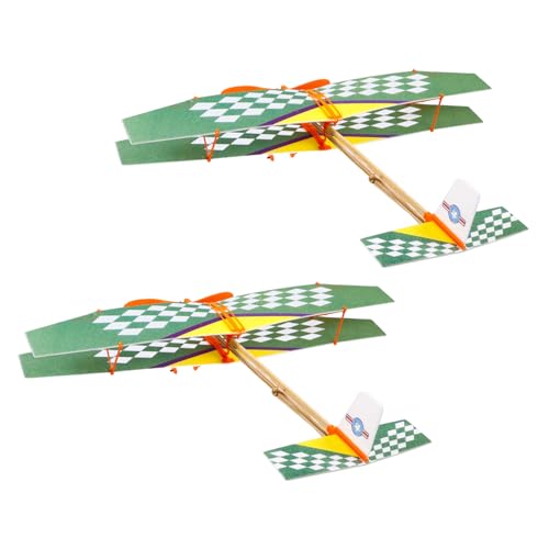 PHENOFICE 2st Spielzeug-Segelflugzeug Handwurfspielzeug Fliegendes Hubschrauberspielzeug 3D-Flugzeug-Puzzle Segelflugzeug DIY Materialien Spielzeug Für Fliegende Flugzeuge Hölzern von PHENOFICE