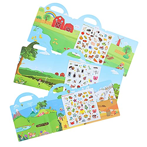 PHENOFICE 3 Sätze Stickerbuch Für Kinder Kinderspielzeug Kinder DIY Aufkleber Süße Bücher Mit Selbstklebenden Aufklebern Spielzeug Für Kinder Kinderbücher Wasserdichter Verbund-PVC-Aufkleber von PHENOFICE