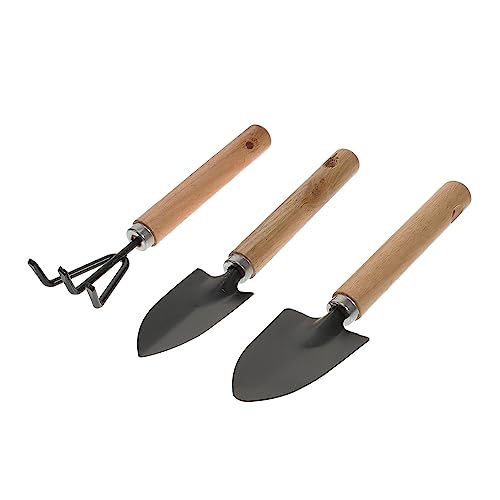 PHENOFICE 3 Teiliges Mini Gartenwerkzeug Set Handspaten Gartenrechen Und Schaufel Für Garten Outdoor Und Camping Zufälliger Griffstil von PHENOFICE