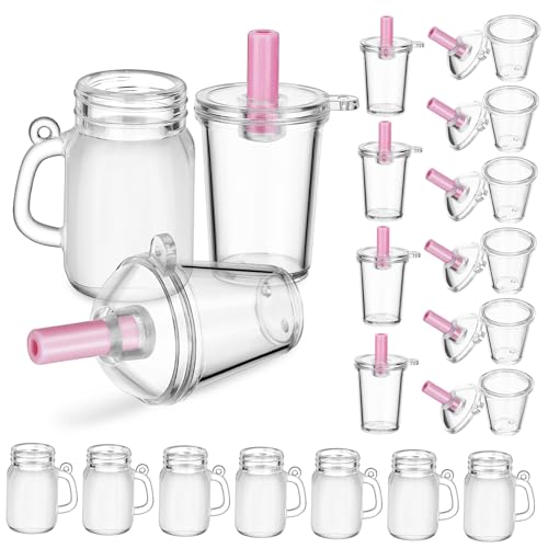 PHENOFICE 30 STK Lebensmittelspielzeugbecher Puppenhaus Mini-kaffeetassen Mini-tassen Miniatur-puppenhauszubehör Miniatur-Cup-Charms Tassen-anhänger-Charms Plastik Wiederverwendbar von PHENOFICE