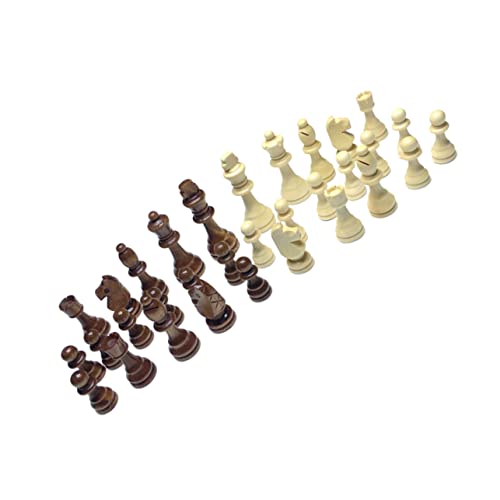 PHENOFICE 32 Stück magnetisches Schach Unterhaltung Schach Schachbrett chinesisches Schach Schachspielfiguren schachfiguren groß Schach zubehör Schachspiel Zubehör Bambus Weiß von PHENOFICE