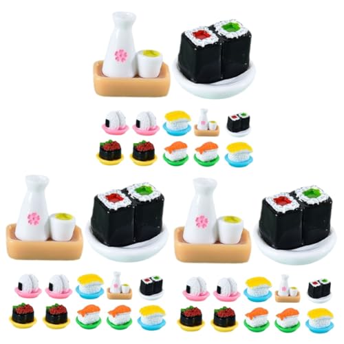 PHENOFICE 36 Stück Simuliertes Japanisches Sushi Miniatur Sushi Modell Mini Sushi Modell Dekor Kleines Sushi Modell Schreibtisch Sushi Modell Dekor Mini Requisite Zuhause von PHENOFICE