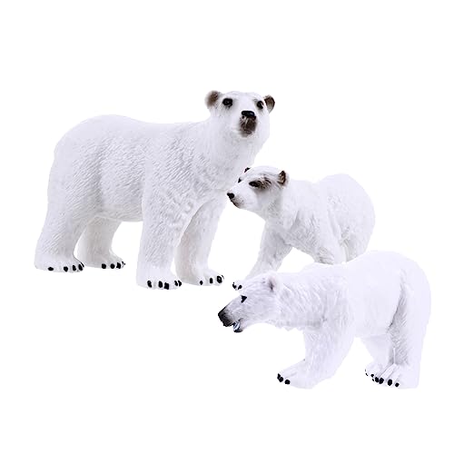 PHENOFICE 3St Eisbär-Ornamente Simulation Bärenmodell Eisbär-Modell Miniatur-Tierfiguren Tierskulptur Spielzeug für Kinder kinderspielzeug Bärenmodell Spielzeug kognitives Spielzeug Plastik von PHENOFICE