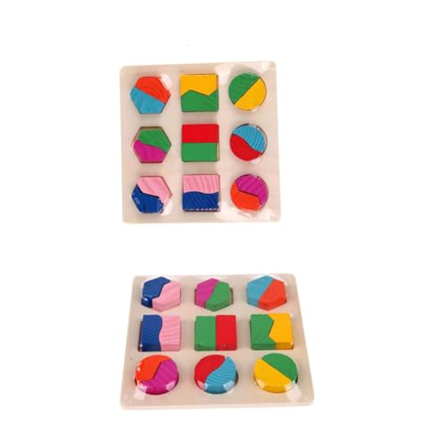 PHENOFICE 3St Geometrietafel Kinder holzpuzzle Kinder holzspielzeug Kreatives Lernspielzeug Schmusespielzeug Farblernpuzzle Geometrie-Puzzle Geometrieerkennungsspielzeug Bambus von PHENOFICE