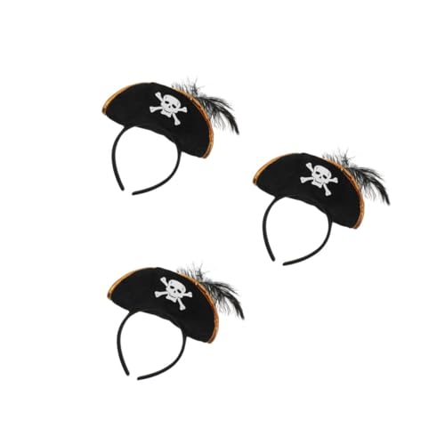 PHENOFICE 3St -Hut-Stirnband Halloween Kopfschmuck Zubehör für Partykostüme Cosplay-Stirnbänder Kopfbedeckungen kopfhoerer tragegurte Haarreifen Party-Stirnbänder Vlies Black von PHENOFICE