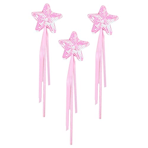 PHENOFICE 3St Zauberstab Fairy Wand Spielzeug für Kinder Fantasie Spielzeug Exquisite Feenstäbe Sternenfee Zauberstäbe glänzendes Feenrutenspielzeug Zauberstäbe für Mädchen Plastik Rosa von PHENOFICE