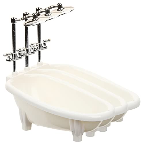 PHENOFICE Badewanne 3er Set Mini Badewanne Für Puppen Badezimmer Zubehör Für Puppenhäuser Hochwertige Für Kreatives Rollenspiel Und Dekoration Spielzeug Badewanne von PHENOFICE