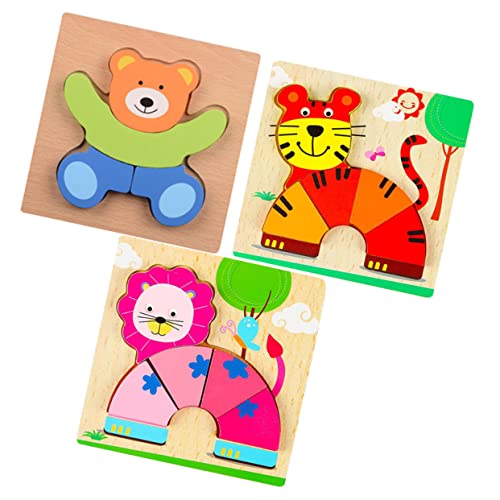 PHENOFICE 3st Puzzles Aus Holz Dreidimensionales Puzzlebrett Aus Holz Puzzle Für Kinder Pädagogisches Spielzeug Cartoon Holzpuzzles Bambus von PHENOFICE