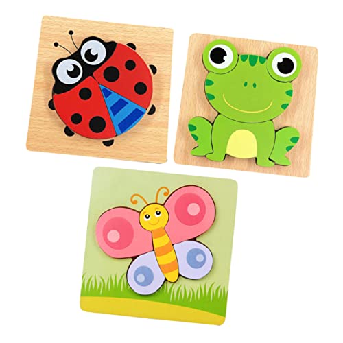 PHENOFICE 3st Puzzles Aus Holz Steckpuzzle Für Kleinkinder Lernspielzeug Für Kleinkinder Tierisches Steckpuzzle Gehirnspielzeug Lernpuzzle Für Babys Pädagogisches Puzzlespielzeug Hölzern von PHENOFICE