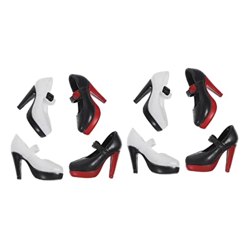 PHENOFICE 4 Puppenschuhe Mini-Puppen Miniatur-schuhspielzeug Mini- Puppe High Heels Miniatur-Schuhe Mini-zubehör Miniaturdekoration High-Heel-kuchendekoration Plastik von PHENOFICE