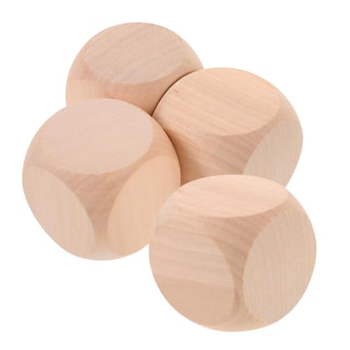 PHENOFICE 4 Stück Blankowürfel Aus Holz Rohlinge Würfel Würfelzubehör Holzwürfel Würfel Aus Holzrohlingen Blanko-DIY-würfel Aus Holz Leere Blöcke Leere Würfel Kleine Würfel von PHENOFICE