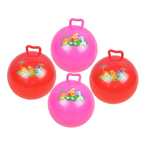 PHENOFICE 4 Stück Den Ball Klopfen Springender Ballon Hüpfbälle Für Kleinkinder 1-3 Springball Für Kinder Aufblasbares Spielzeug Kinder Hüpfend Hüpfbälle Mit Griffen Für Kinder PVC von PHENOFICE