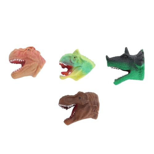 PHENOFICE 4 Stück Dinosaurier-Handpuppe Kopf Marionette Fingerpuppen Spielzeug für Kinder kinderspielzeug hühner Spielzeug Dinosaurier-Fingerspielzeug Dinosaurier-Finger-Spielzeug Plastik von PHENOFICE