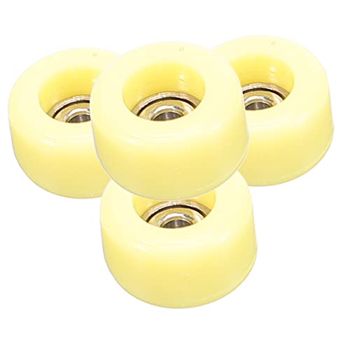 PHENOFICE 4 Stück Lern-Skate-Roller-Modell Simulation-Skate-Roller Farbige Fingerspielzeuge Brettspielspielzeug Übung Riemenscheibe Fingersportspielzeug Tischzubehör Rostfreier Stahl Yellow von PHENOFICE