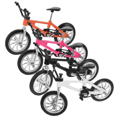 PHENOFICE 4 Stück Mini-Fahrrad Mini-Bike-Modell Mountainbike-Modellspielzeug Simulationsrad Finger Bike Fahrradspielzeug Miniatur-Mountainbike-Modelle Finger-Mountainbike Legierung von PHENOFICE