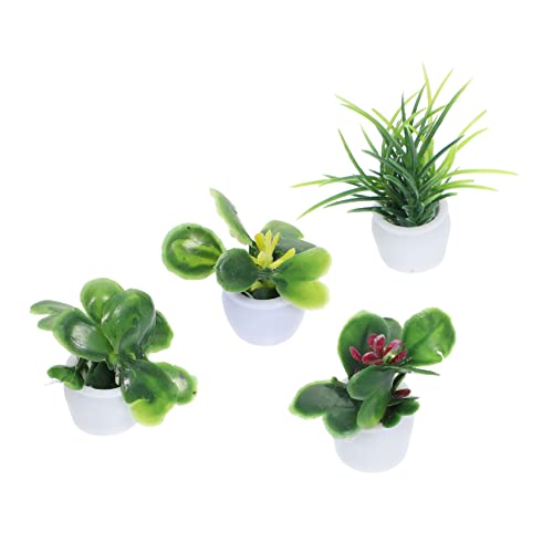 PHENOFICE 4 Stück Mini Miniatur Pflanzenmodelle Künstliche Zimmerpflanzen Für Blumendekor Mini Gartenzubehör Kunstpflanzen Für Zuhause Und Garten Ideal Für Kreative Dekorationen von PHENOFICE