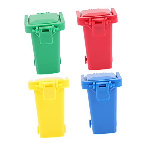 PHENOFICE 4 Stück Müllsortierbehälter Trash can Trash Bin schuttwanne eobin Hood kettendumper Kinder Müllwagen Mini-Desktop-Papierkorb winzig Müll Spielzeug Spielzeug-Mülltonnen Abs Colorful von PHENOFICE