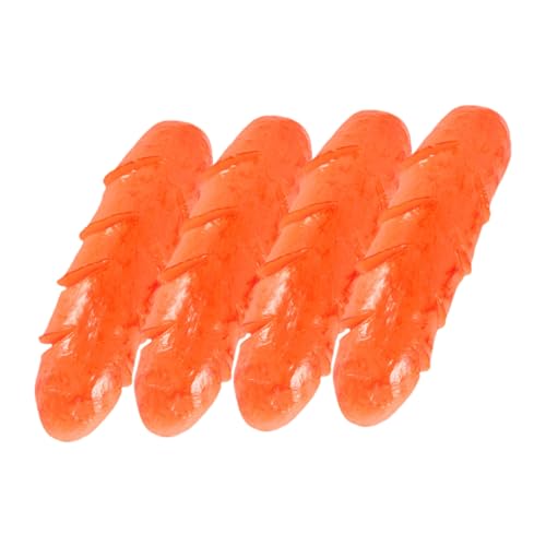 PHENOFICE 4 Stück Realistisches Hot-Dog-Modell Simulierte Wurst Küchenspielzeug Zum Spielen Falscher Hotdog Künstliche Wurst Food-Modell Gefälschte Wurst Wurst-Modell PVC Orange von PHENOFICE