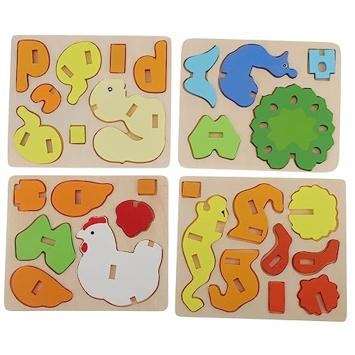 PHENOFICE 4 Stück Tier Dreidimensionales Puzzle 3D Puzzlespielzeug Lernspielzeug 3D Cartoon Puzzle Dreidimensionales Puzzlespielzeug Kinderspielzeug 3D Spielzeug Baupuzzlespielzeug von PHENOFICE