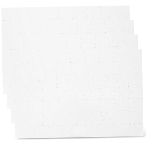 PHENOFICE 4 Stück Wärme Übertragungs Puzzle Weißes Puzzle DIY-Puzzle Hitzepresse Wärmepressen-Transfer-Puzzle Thermotransfer-Puzzle Rätsel Übertragen Bastelpuzzle Übertragen Puzzles Papier von PHENOFICE