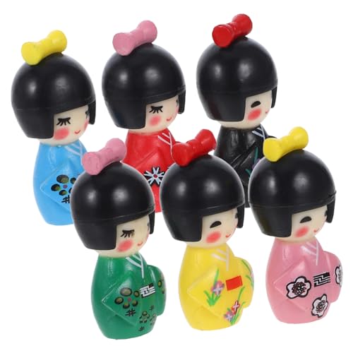 PHENOFICE 48 STK Kimono-puppenschmuck Mini Puppen-Topper Japanisches Puppengeschenk Japanisches Mädchen Kimono-mädchenpuppe Japanischer Kimono Statue Kinderspielzeug Japanisches Ornament PVC von PHENOFICE