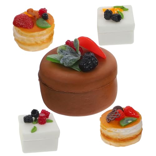 PHENOFICE 5 Sätze Kuchen selber Machen Bastelset für Kinder künstliches Cupcake-Modell Storage Boxes aufbwahrungs-Box in Kuchenform Kuchen Spielzeug selber Machen Plastik von PHENOFICE