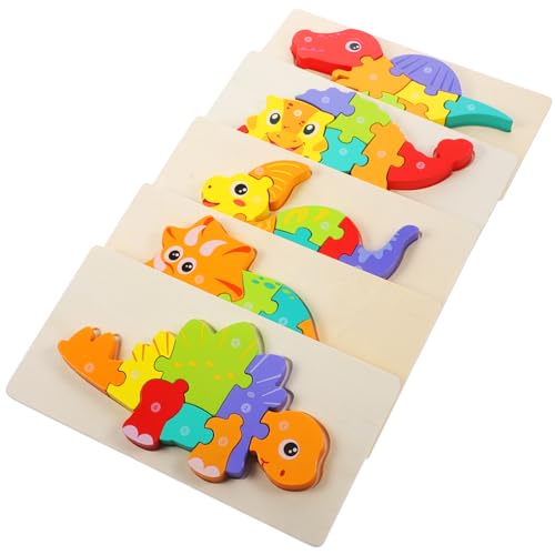 PHENOFICE 5 Sets Kleinkind Holzpuzzle Spielzeug Puzzles Lernpuzzle Kinder Holzpuzzle Kleinkindspiel Spielzeug Kinder Holzpuzzle Cartoon Holzpuzzle Holzpuzzle Spielzeug Cartoon Puzzle von PHENOFICE