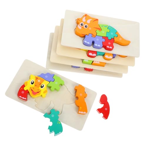 PHENOFICE 5 Stück Dinosaurier Puzzle Kinderpuzzle Kinderpuzzle Vorschulpädagogisches Spielzeug Kinderspielzeug Blockpuzzle Zum Lernen Holzpuzzle von PHENOFICE