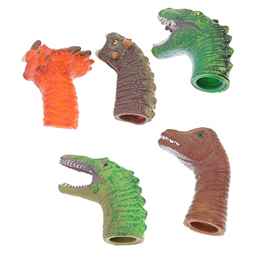 PHENOFICE 5 Stück Handpuppen Spielzeug Dinosaurier Handpuppen Tyrannosaurus Kopfpuppe Gehirnspielzeug Tierpuppe Badespielzeug Geschichtenerzählen Handpuppe Puzzle Spielzeug von PHENOFICE