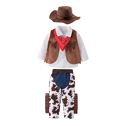 PHENOFICE 5 Stück Rollenspielanzug Western Cowboy Rollenspiel Kinder Cowboy Rollenspiel Stoff Kinder Western Cowboy Kostüm Cowboy Rollenspiel Kleid Kinder Cowboy Dress Up Rollenspielkleid von PHENOFICE