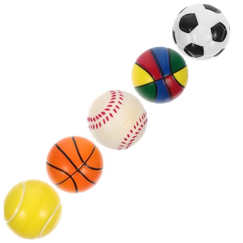 PHENOFICE Stressabbau Kinder Sportbälle Set Für Stressabbau Aus Weichem Pu Basketball Fußball Volleyball Baseball Tennis Ideales Für Kindergeburtstagsfeiern Und Sportaktivitäten Ball Klein von PHENOFICE